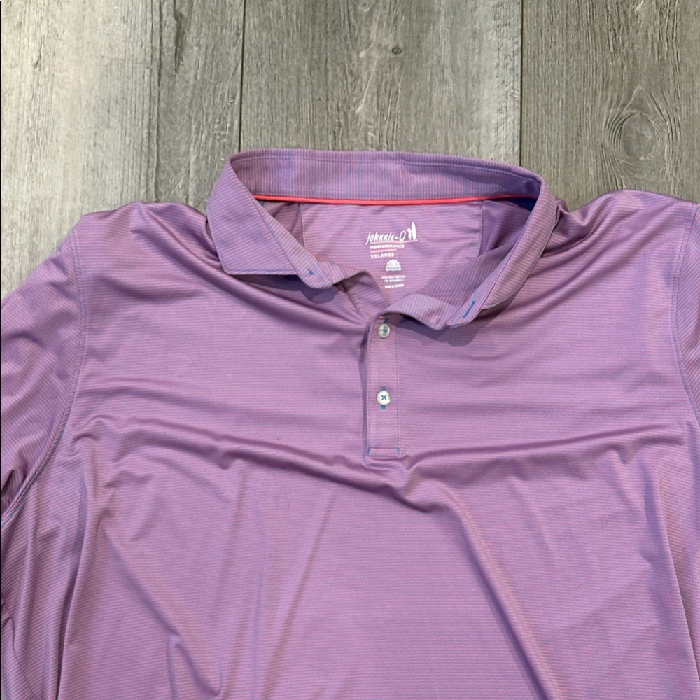 johnnie-O Men's Performance Pink and Blue Polo Shirt